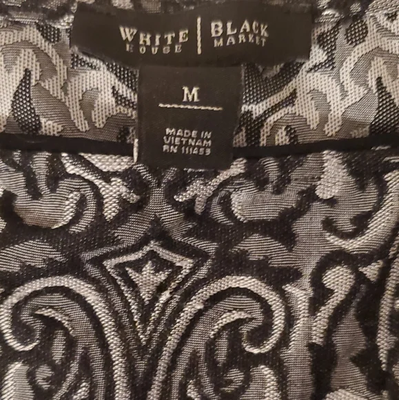 White House Black Market Black and Silver Gray Jacquard  Corset Tank Top Size M - Picture 4 of 7